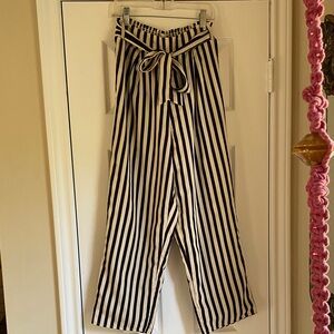 Striped Black and White Women's Pants